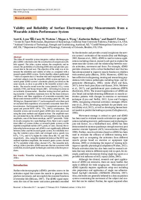athos hardware|Validity and Reliability of Surface Electromyography.